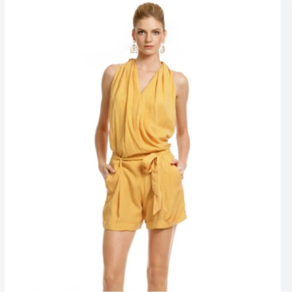 Robert Rodriguez Silk Turquoise Romper Jumpsuit Shorts